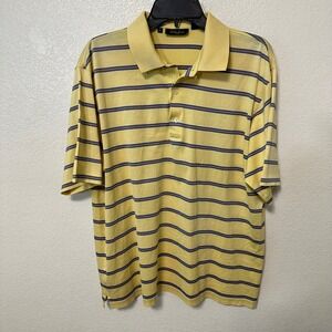 Bobby Jones yellow and blue striped golf polo